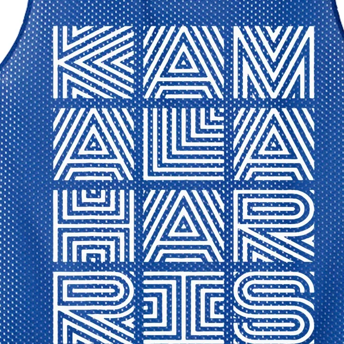 Kamala Harris 2024 Quilted Geometry Lettering Mesh Reversible Basketball Jersey Tank