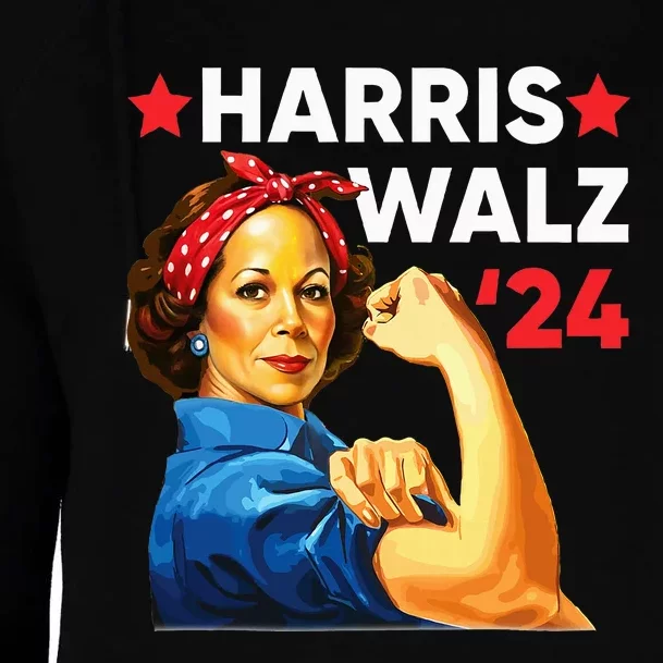 Kamala Harris 2024 Rosie The Riveter Harris Walz24 Womens Funnel Neck Pullover Hood