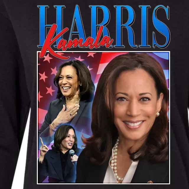 Kamala Harris 2024 Portrait Collage Womens Cotton Relaxed Long Sleeve T-Shirt