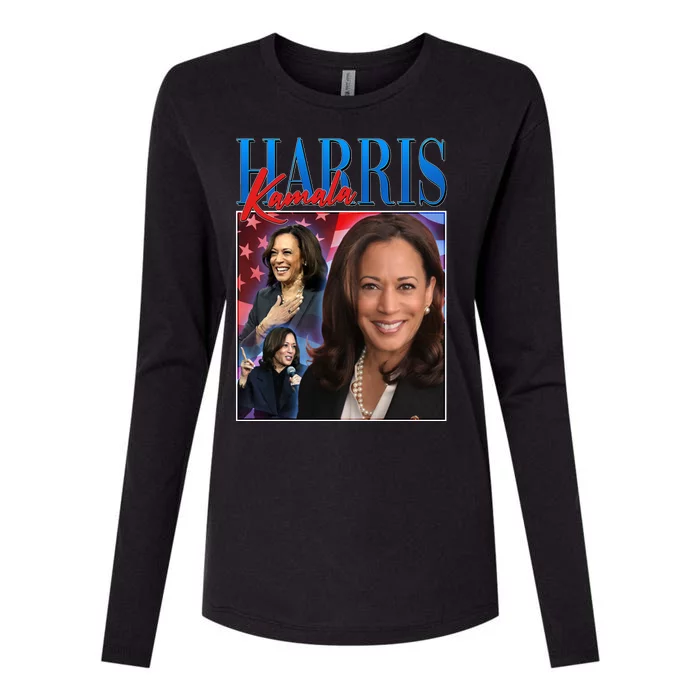 Kamala Harris 2024 Portrait Collage Womens Cotton Relaxed Long Sleeve T-Shirt