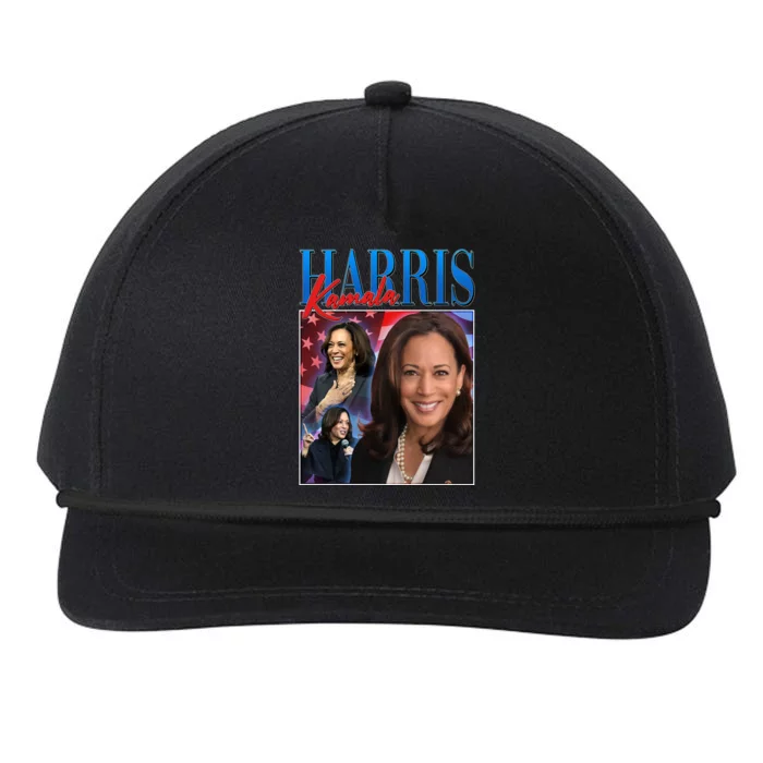 Kamala Harris 2024 Portrait Collage Snapback Five-Panel Rope Hat