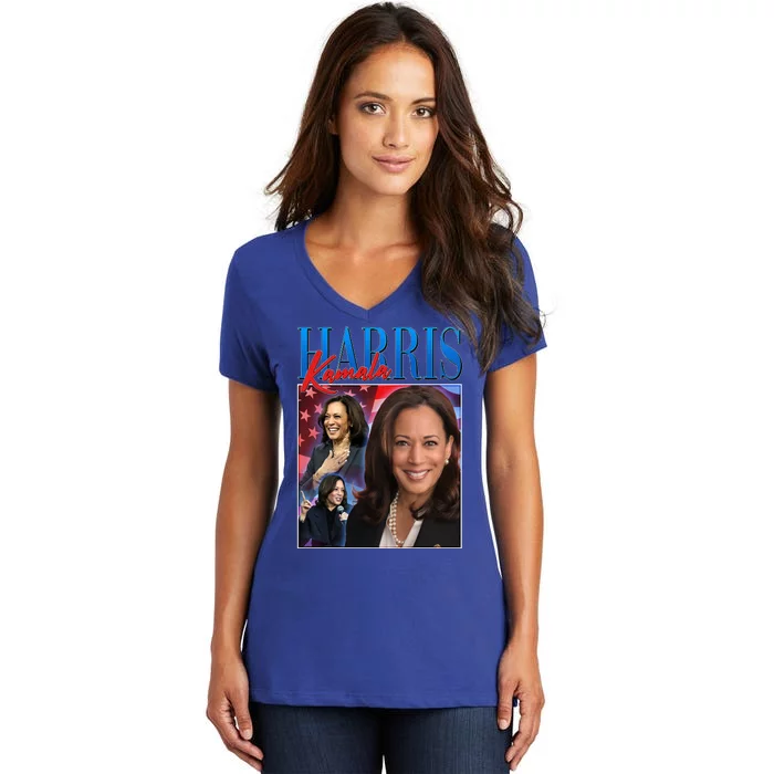 Kamala Harris 2024 Portrait Collage Women's V-Neck T-Shirt