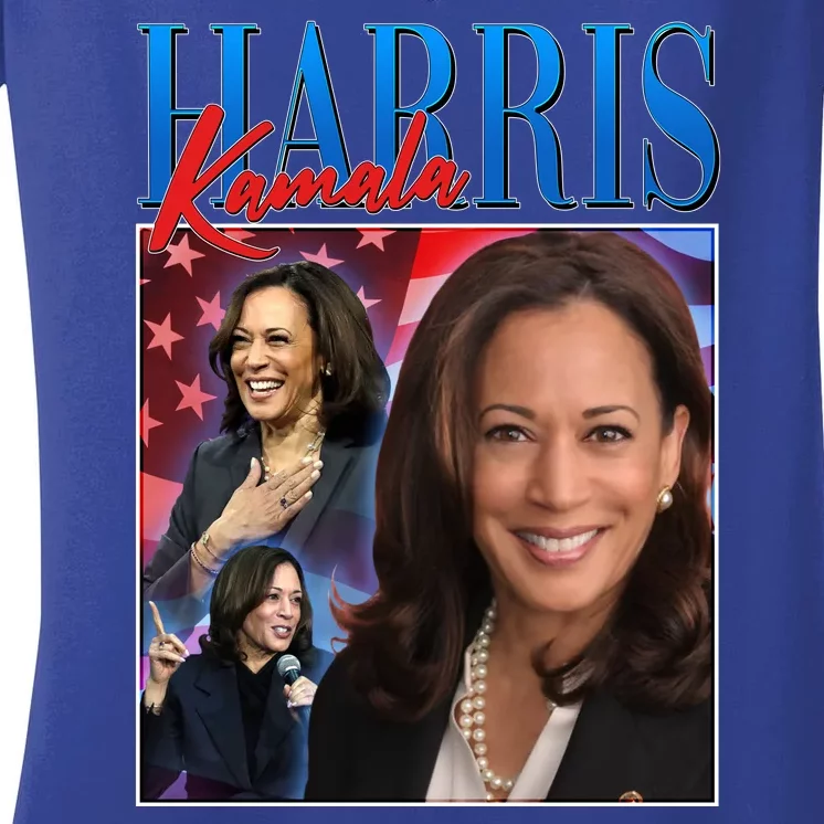 Kamala Harris 2024 Portrait Collage Women's V-Neck T-Shirt