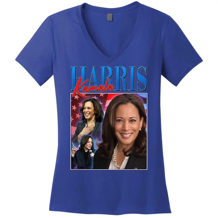 Kamala Harris 2024 Portrait Collage Women's V-Neck T-Shirt