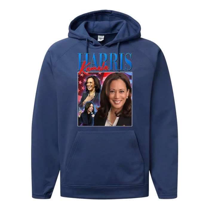 Kamala Harris 2024 Portrait Collage Performance Fleece Hoodie