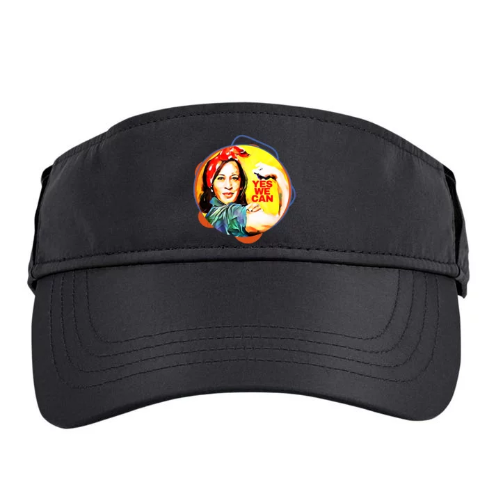 Kamala Harris 2024 Yes We Can Patriotic American Design Adult Drive Performance Visor