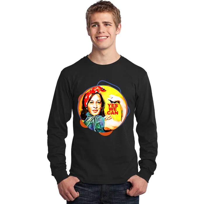 Kamala Harris 2024 Yes We Can Patriotic American Design Tall Long Sleeve T-Shirt