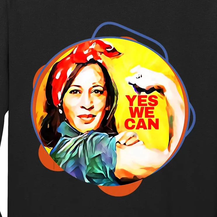 Kamala Harris 2024 Yes We Can Patriotic American Design Tall Long Sleeve T-Shirt