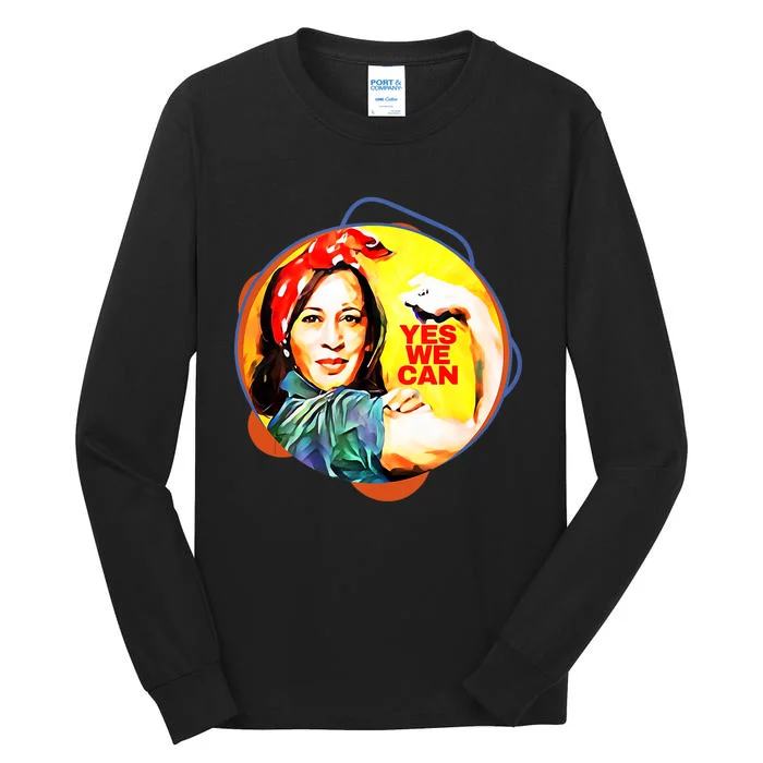 Kamala Harris 2024 Yes We Can Patriotic American Design Tall Long Sleeve T-Shirt