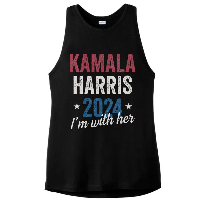 Kamala Harris 2024 Support Im With Her Kamala Harris 2024 Ladies Tri-Blend Wicking Tank