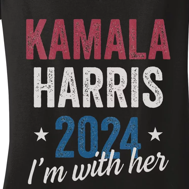 Kamala Harris 2024 Support Im With Her Kamala Harris 2024 Women's V-Neck T-Shirt