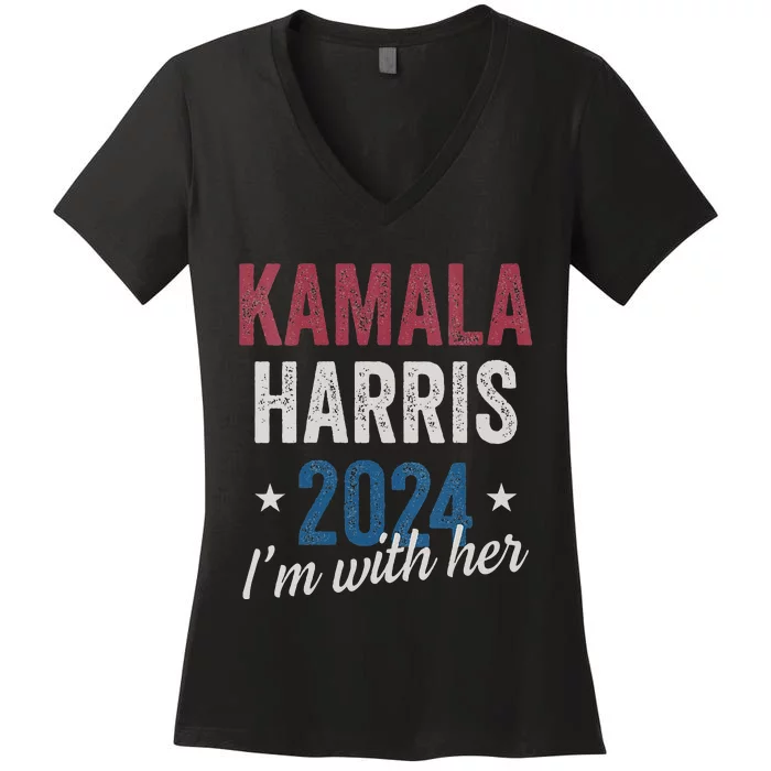 Kamala Harris 2024 Support Im With Her Kamala Harris 2024 Women's V-Neck T-Shirt