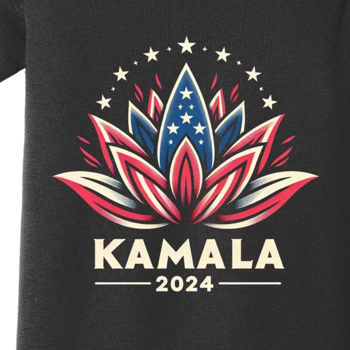 Kamala Harris 2024 Presidential Campaign American Lotus Baby Bodysuit