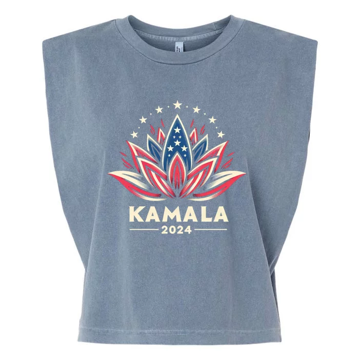 Kamala Harris 2024 Presidential Campaign American Lotus Garment-Dyed Women's Muscle Tee