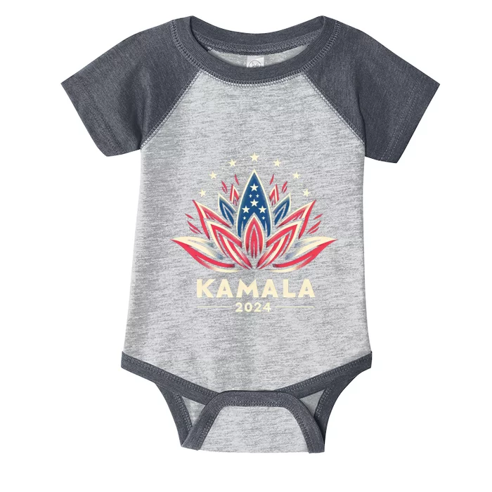 Kamala Harris 2024 Presidential Campaign American Lotus Infant Baby Jersey Bodysuit