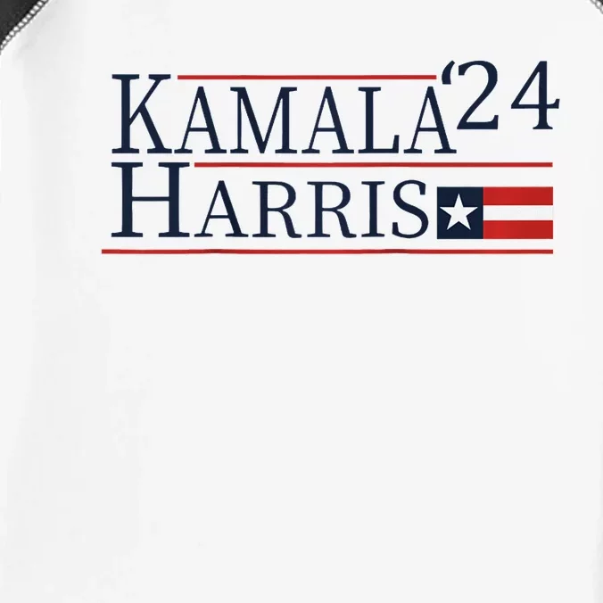 Kamala Harris 2024 Raglan Baseball Infant Baby Jersey Bodysuit