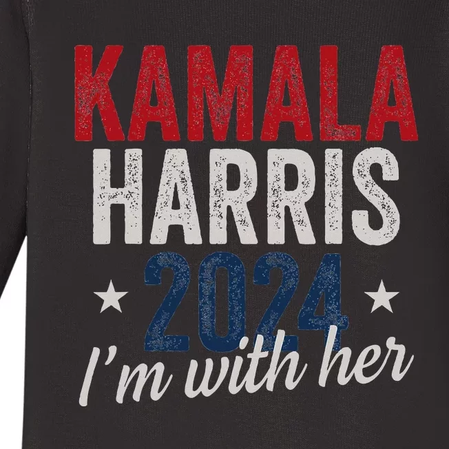 Kamala Harris 2024 Support IM With Her Kamala Harris 2024 Baby Long Sleeve Bodysuit