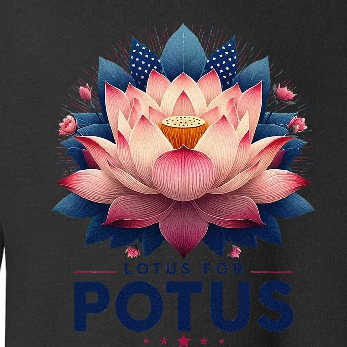 Kamala Harris 2024 Lotus For Potus Trending President Gift Toddler Sweatshirt