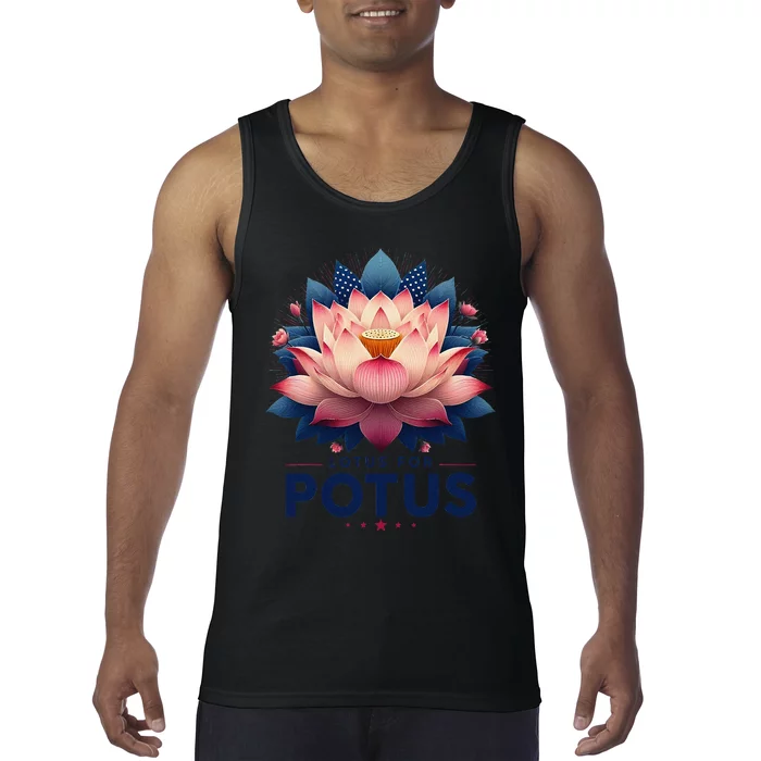 Kamala Harris 2024 Lotus For Potus Trending President Gift Tank Top