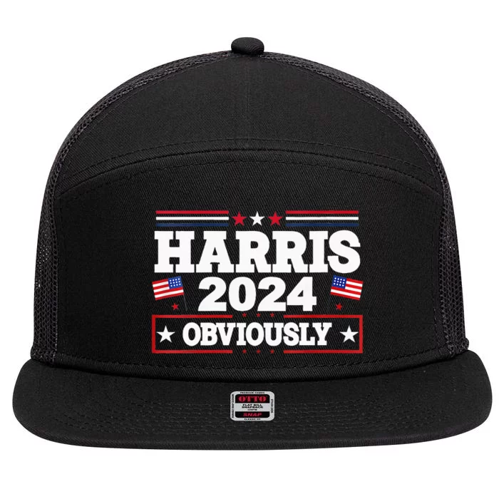 Kamala Harris 2024 Kamala For President Signature Style 7 Panel Mesh Trucker Snapback Hat