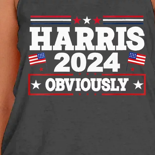 Kamala Harris 2024 Kamala For President Signature Style Women's Knotted Racerback Tank