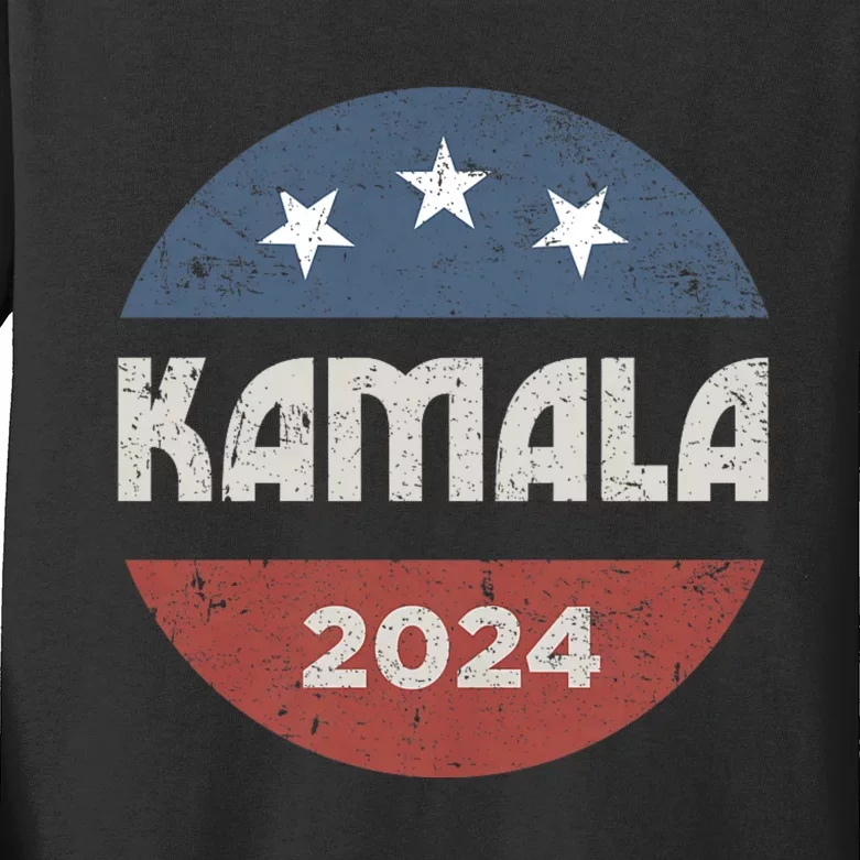 Kamala Harris 2024 For President Campaign Kids Long Sleeve Shirt