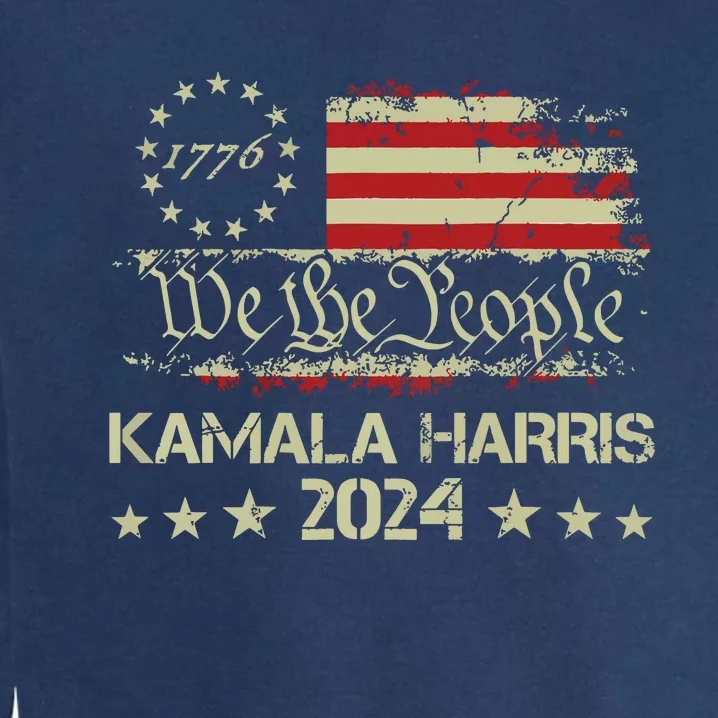 Kamala Harris 2024 Kamala For President Us Flag Garment-Dyed Sweatshirt