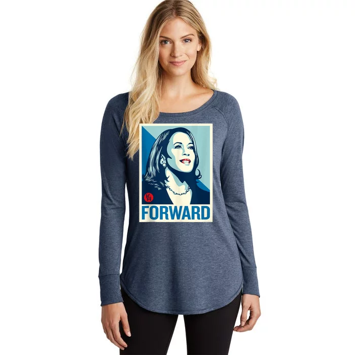 Shepard Fairey Kamala Harris Forward Women's Perfect Tri Tunic Long Sleeve Shirt