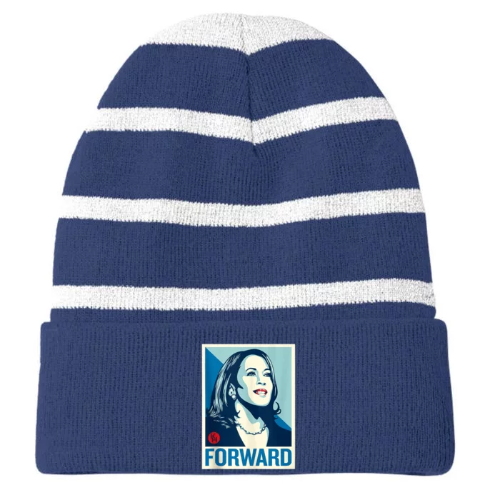 Shepard Fairey Kamala Harris Forward Striped Beanie with Solid Band