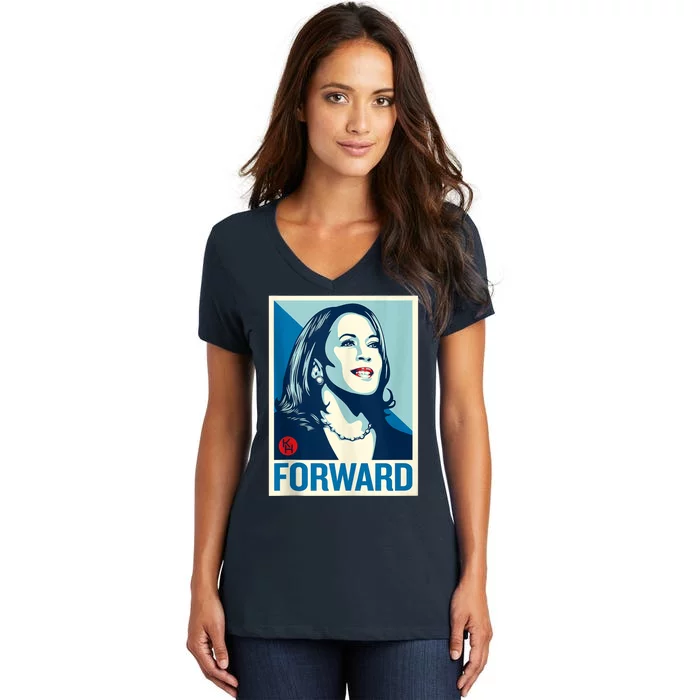 Shepard Fairey Kamala Harris Forward Women's V-Neck T-Shirt