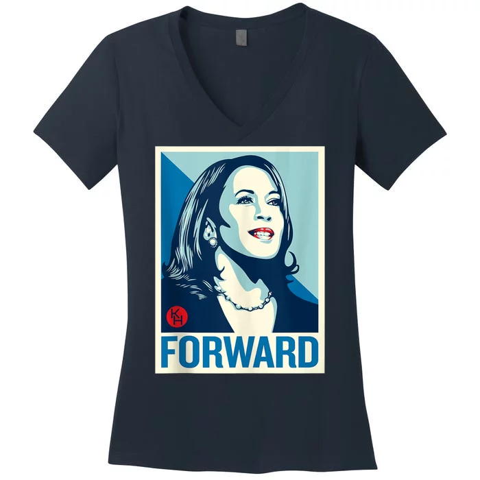 Shepard Fairey Kamala Harris Forward Women's V-Neck T-Shirt