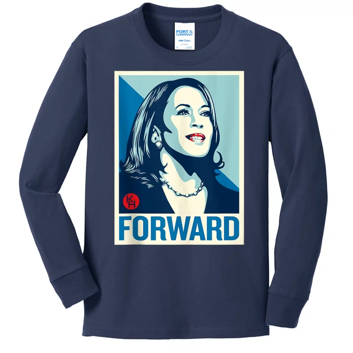 Shepard Fairey Kamala Harris Forward Kids Long Sleeve Shirt