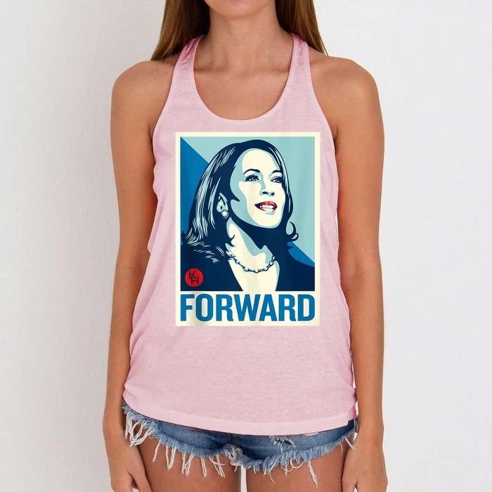 Shepard Fairey Kamala Harris Forward Women's Knotted Racerback Tank