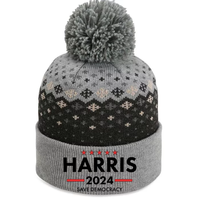 Kamala Harris 2024 Save Democracy The Baniff Cuffed Pom Beanie