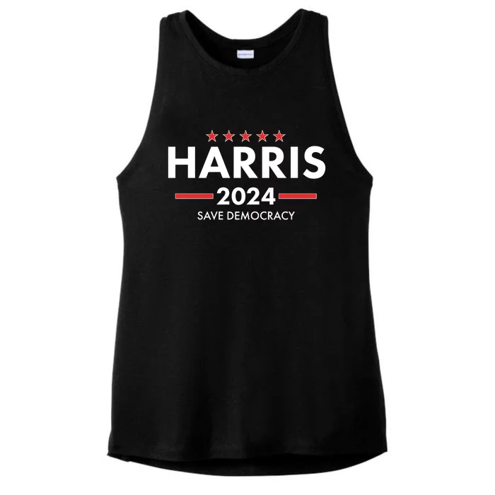 Kamala Harris 2024 Save Democracy Ladies Tri-Blend Wicking Tank