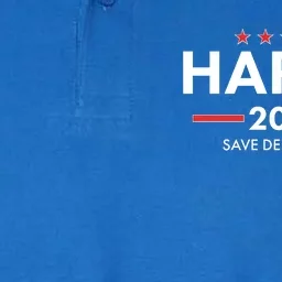 Kamala Harris 2024 Save Democracy Softstyle Adult Sport Polo