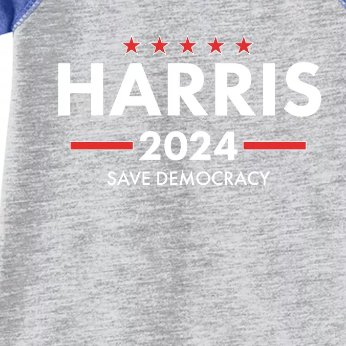 Kamala Harris 2024 Save Democracy Infant Baby Jersey Bodysuit