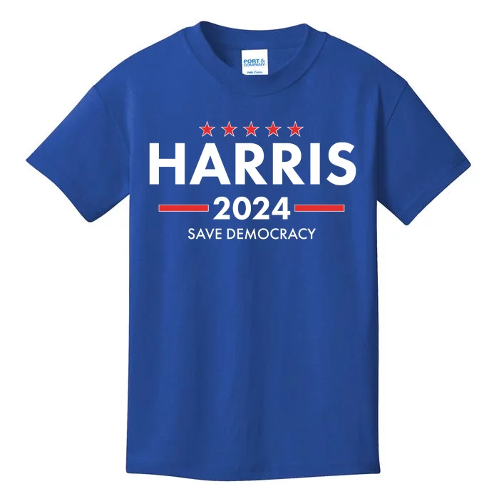 Kamala Harris 2024 Save Democracy Kids T-Shirt