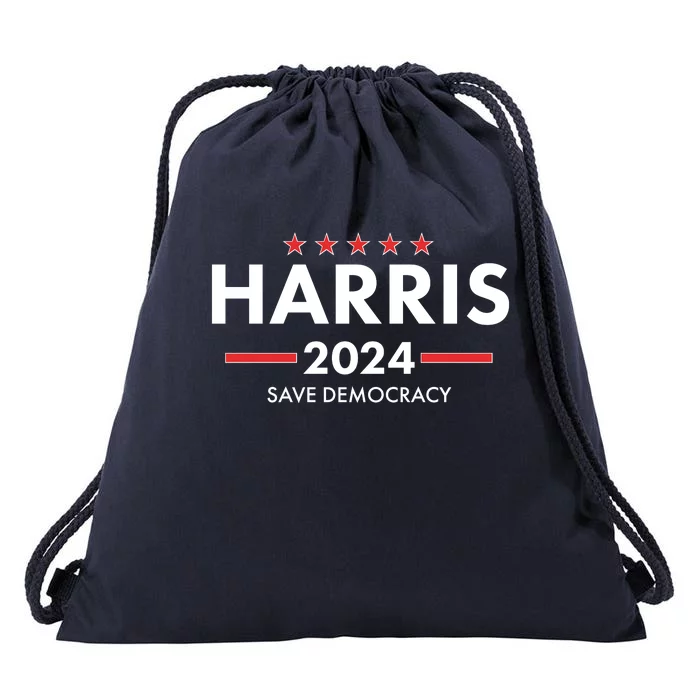 Kamala Harris 2024 Save Democracy Drawstring Bag