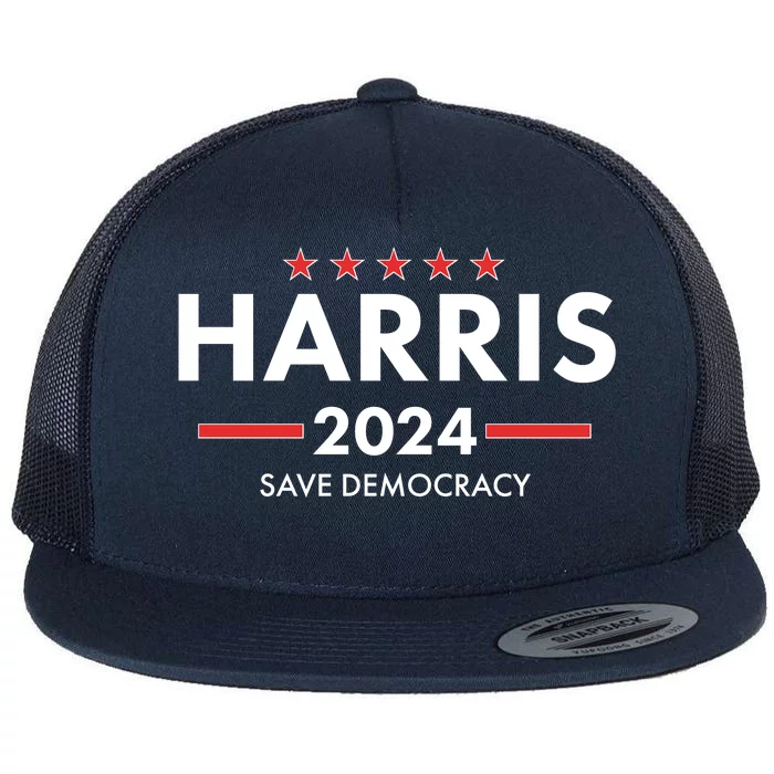 Kamala Harris 2024 Save Democracy Flat Bill Trucker Hat