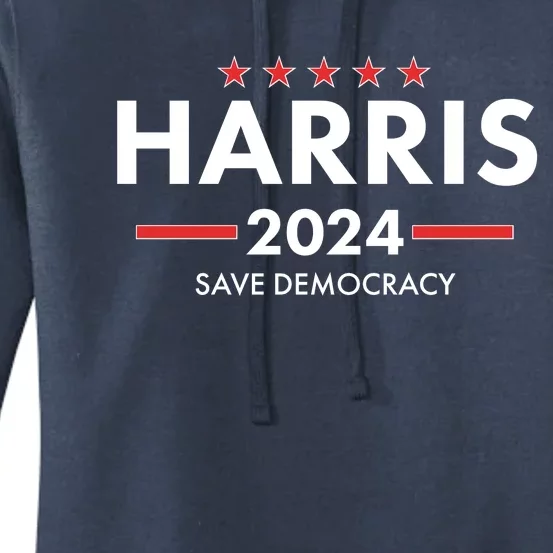 Kamala Harris 2024 Save Democracy Women's Pullover Hoodie