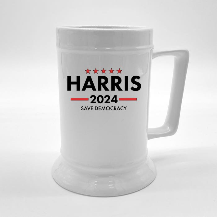 Kamala Harris 2024 Save Democracy Front & Back Beer Stein