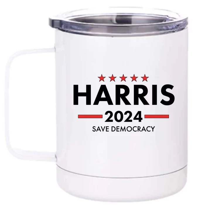 Kamala Harris 2024 Save Democracy Front & Back 12oz Stainless Steel Tumbler Cup