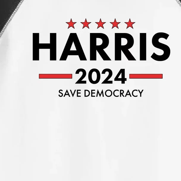 Kamala Harris 2024 Save Democracy Toddler Fine Jersey T-Shirt