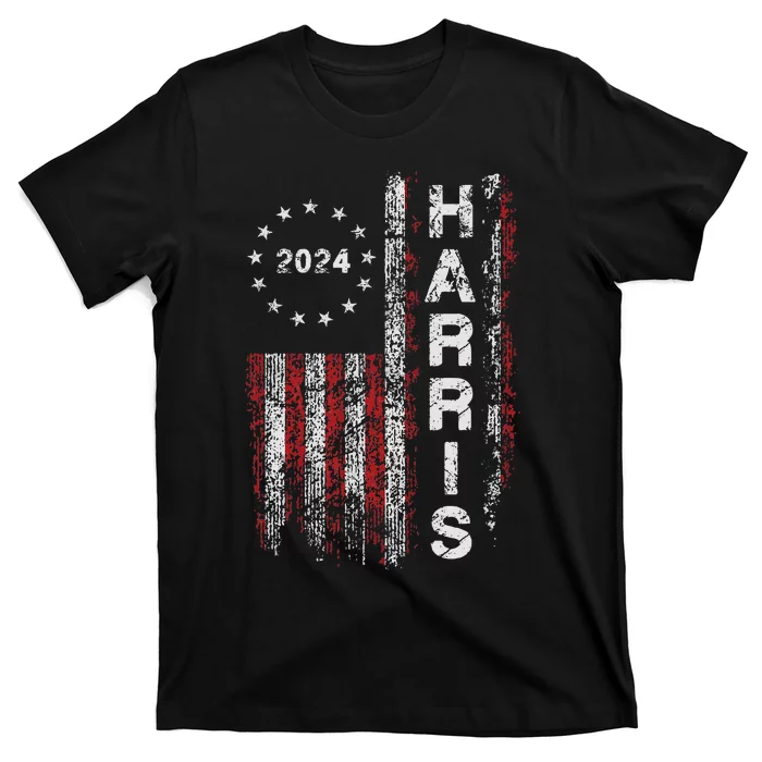 Kamala Harris 2024 For President Campaign Us Flag Vintage T-Shirt