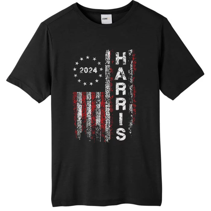 Kamala Harris 2024 For President Campaign Us Flag Vintage ChromaSoft Performance T-Shirt