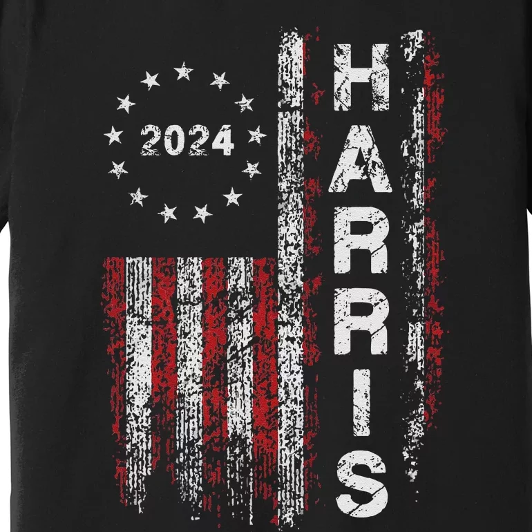 Kamala Harris 2024 For President Campaign Us Flag Vintage Premium T-Shirt