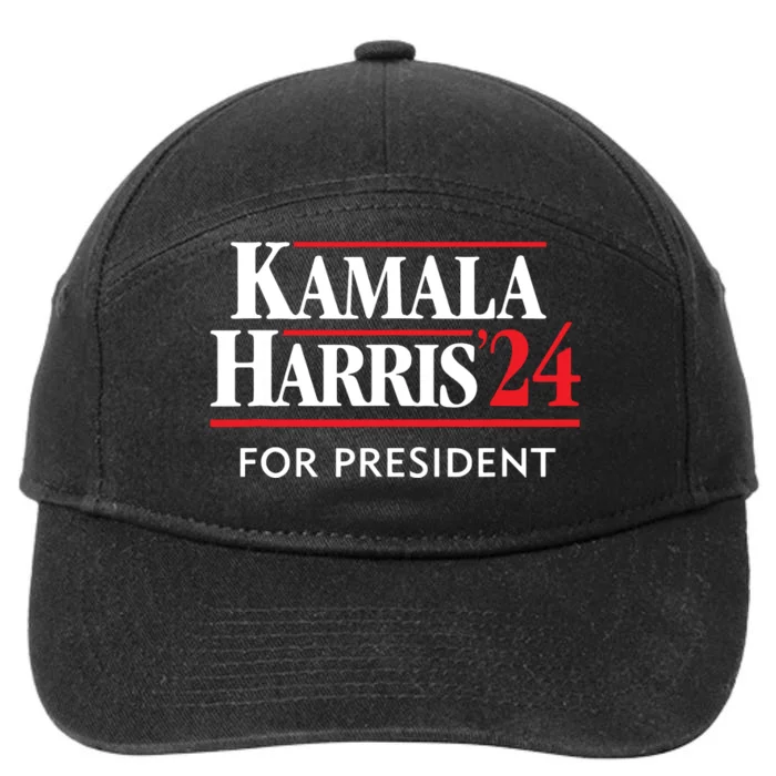 Kamala Harris 24 For President 2024 7-Panel Snapback Hat