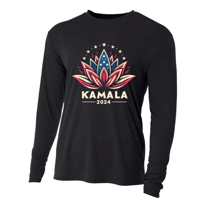 Kamala Harris 2024 Presidential Campaign American Lotus Cooling Performance Long Sleeve Crew