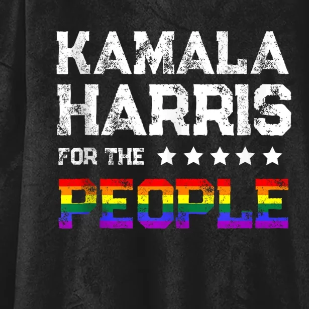 Kamala Harris 2024 For The People Lgbt Flag Equality Hooded Wearable Blanket